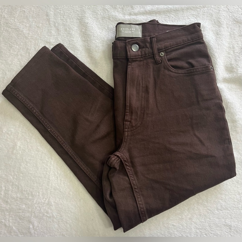 Everlane Size 25 The Original Cheeky Crop Jean in clove brown Organic cotton. - Picture 9 of 10